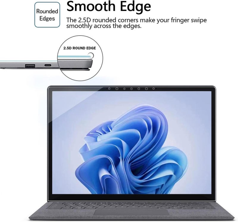 Megoo Screen Protector for Microsoft Surface Laptop 6/5/4/3 (15 inch), Tempered Glass/Anti Shatter/Anti scratch/Smudge Resistant/HD Clear, Support Surface Pen - Image 3